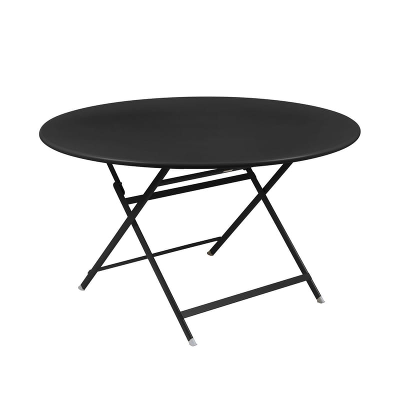Jardin - Tables de jardin - Table pliante Caractère métal noir / Ø 128 cm / 7 personnes - Fermob - Réglisse - Acier peint