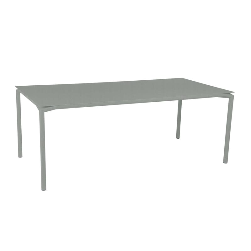 Jardin - Tables de jardin - Table rectangulaire Calvi métal gris / 195 x 95 cm - Aluminium / 10 à 12 personnes - Fermob - Gris lapilli - Aluminium peint
