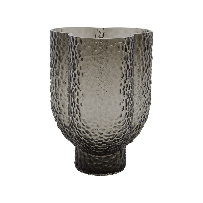 Décoration - Vases - Vase Arura Trio verre gris / 18,5 x 16,2 x H 25 cm - Verre texturé - AYTM - Gris - Verre soufflé bouche