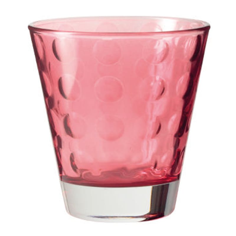 Tavola - Bicchieri  - Bicchiere da whisky Optic / H 9 x Ø 8,5 cm - 22 cl - Leonardo - Rubis - Vetro con pellicola