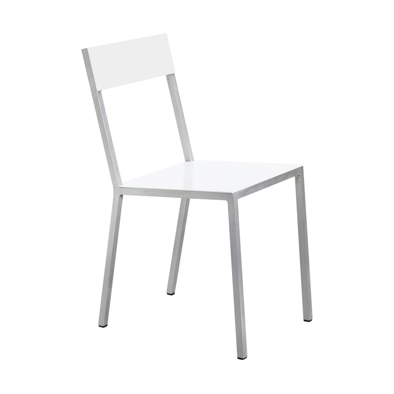 Mobilier - Chaises, fauteuils de salle à manger - Chaise Alu Chair métal blanc / Aluminium - valerie objects - Assise blanche / Dossier blanc - Aluminium