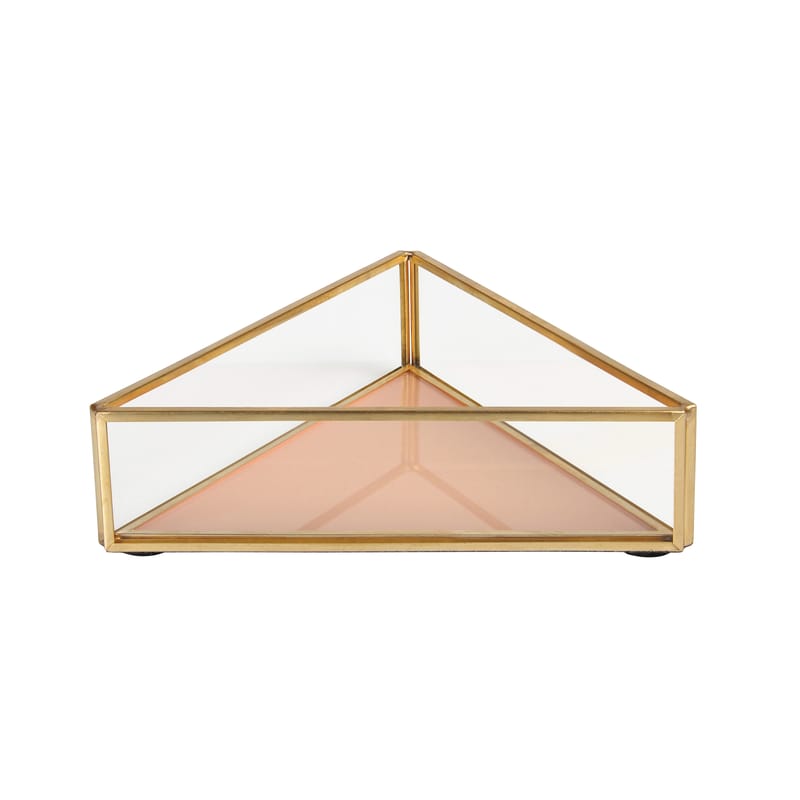 Décoration - Boîtes déco - Coupelle  métal verre orange / 16 x 14 cm - & klevering - Triangle / Pêche - Métal finition laiton, Verre