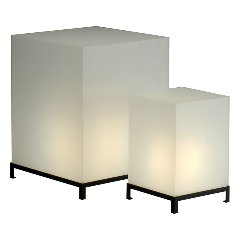 Luminaire - Lampes de sol - Lampe de sol Star Cube métal plastique blanc - Zeus - Blanc - H 65 cm - Acier, Résine acrylique