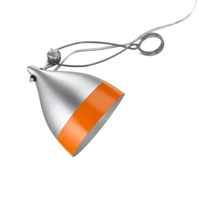 Luminaire - Lampes de table - Spot à pince Cornette orange métal - Tsé-Tsé - Aluminium & orange - Aluminium