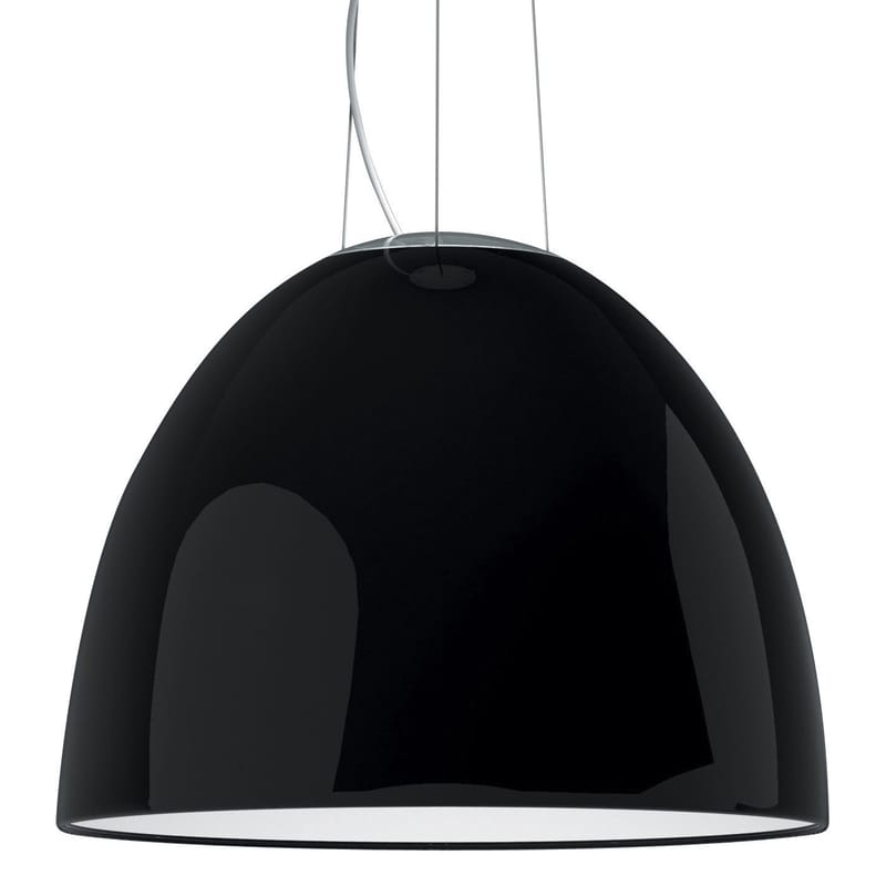 Luminaire - Suspensions - Suspension Nur Gloss métal noir Ø 55 cm - Version laquée - Artemide - Noir brillant - Halogène - Aluminium verni