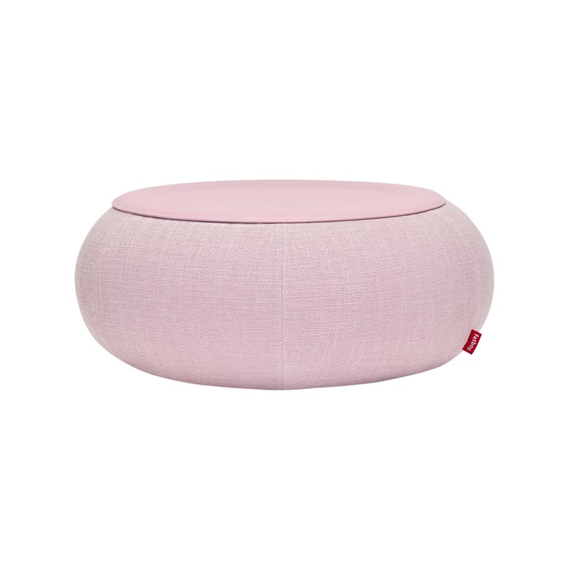 Mobilier - Tables basses - Table basse Dumpty tissu rose gonflable / Ø 87,5 x H 35 cm - Fatboy - Rose Bubble - Acier, PVC, Tissu