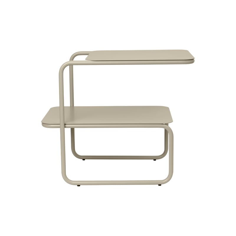 Mobilier - Tables basses - Table d\'appoint Level métal beige / 55 x 35 cm - Ferm Living - Beige Cachemire - Acier revêtement poudre