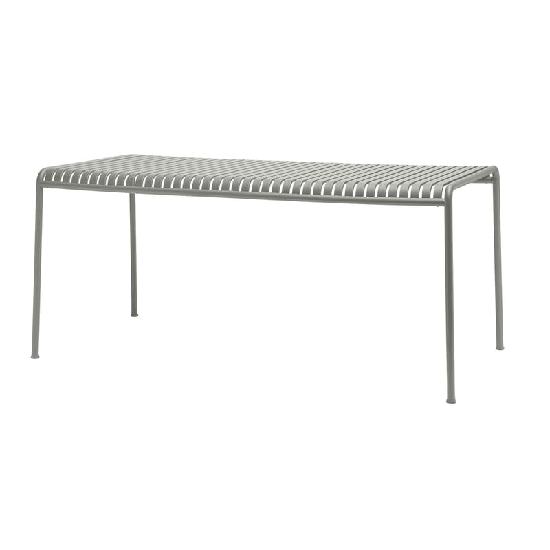 Jardin - Tables de jardin - Table rectangulaire Palissade métal gris / 170 x 90 cm cm - Bouroullec, 2016 - Hay - Gris clair - Acier électro-galvanisé, Peinture époxy