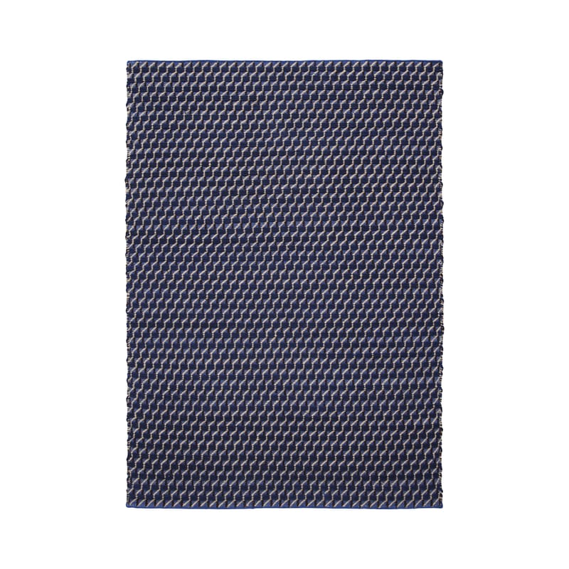 Décoration - Tapis - Tapis Channel bleu / 140 x 200 cm - Tissé main - Hay - Bleu - Coton, Laine