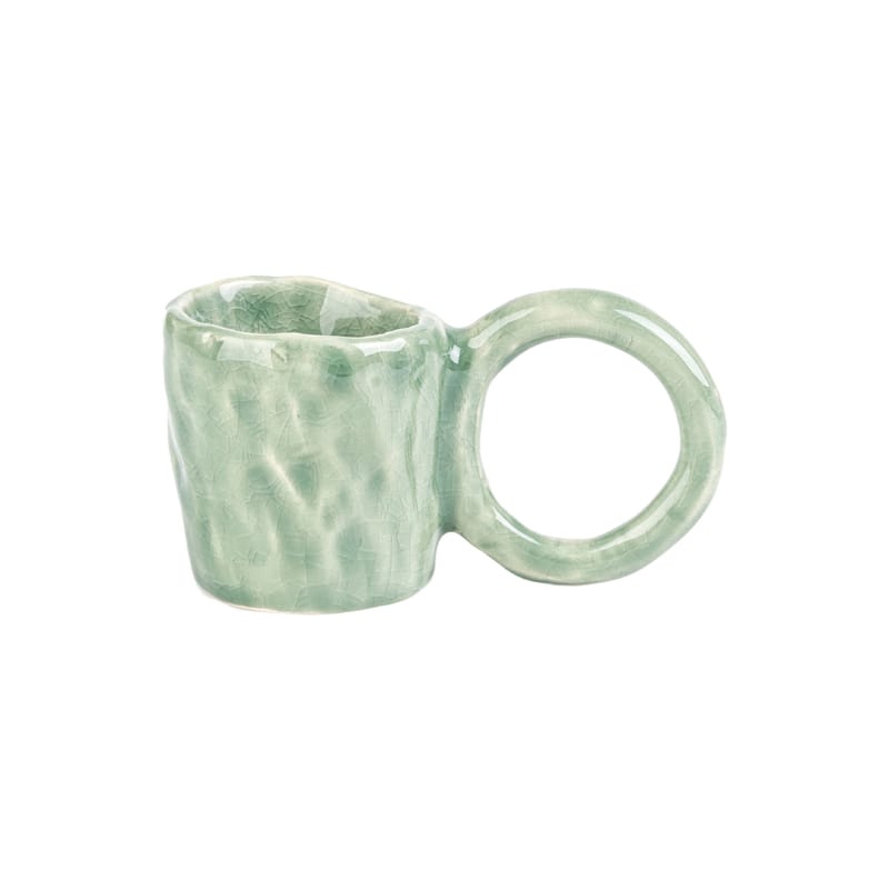 Table et cuisine - Tasses et mugs - Tasse à espresso Donut Small céramique vert / Edition limitée - Fait main - PIA CHEVALIER - Citron Vert - Faïence émaillée