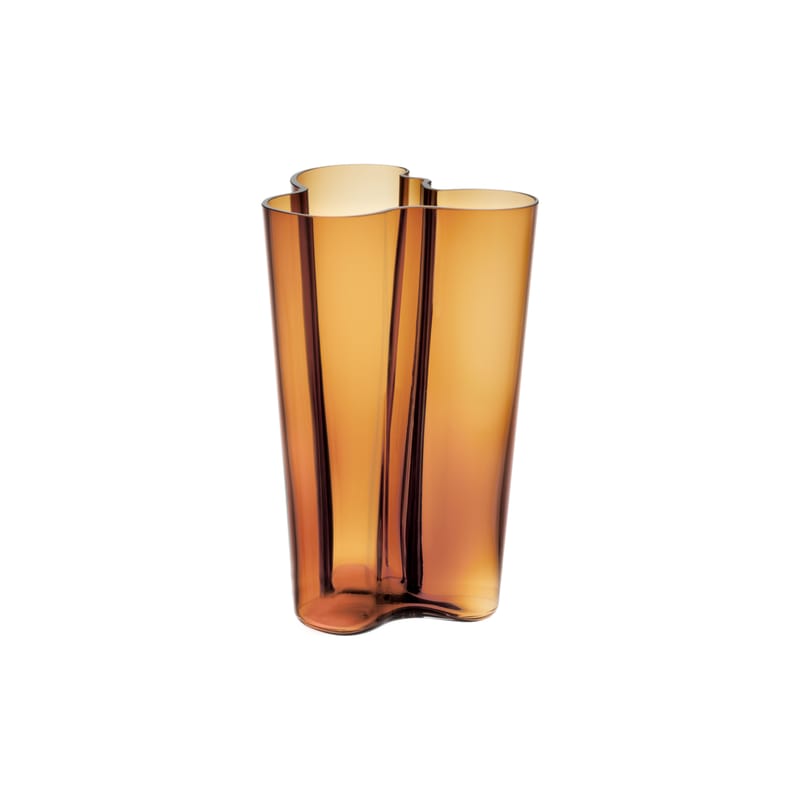 Décoration - Vases - Vase Aalto verre orange / 17 x 17 x H 25 cm - Alvar Aalto, 1936 - Iittala - Cuivre - Verre soufflé bouche