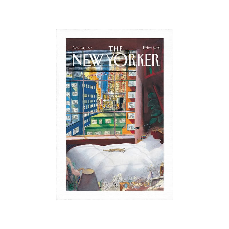 Décoration - Objets déco et cadres-photos - Affiche The New Yorker  / Cat sleeping, Sempé papier multicolore / 38 x 56 cm - Image Republic - Cat sleeping - Papier Velin d\'Arches