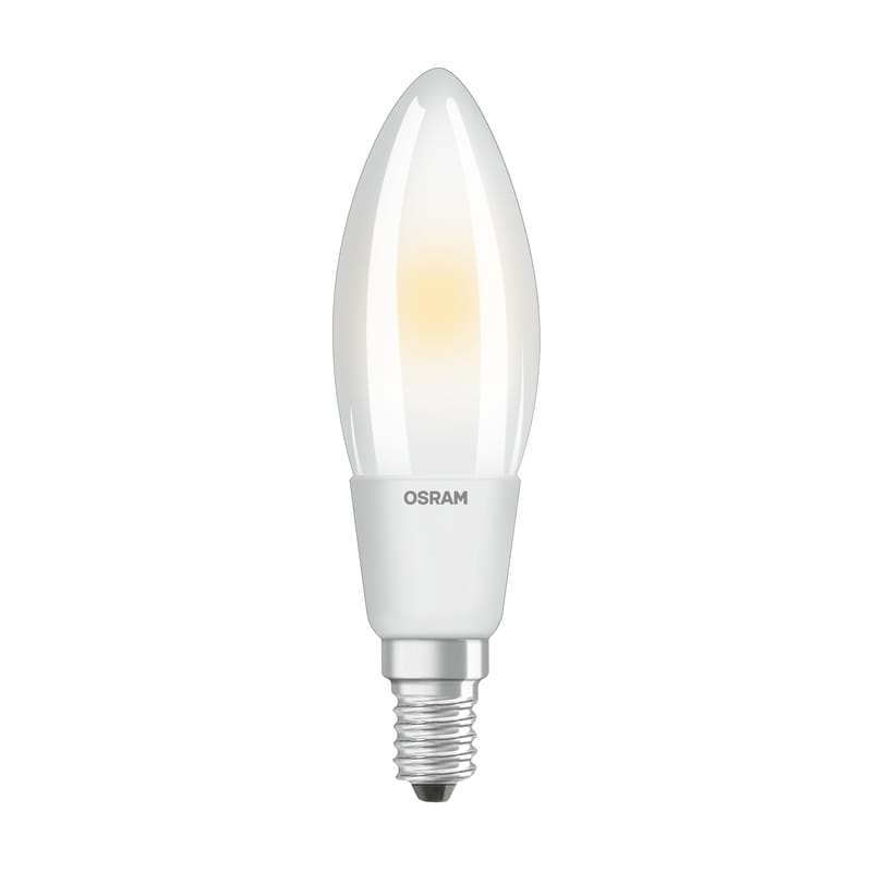 Luminaire - Ampoules et accessoires - Ampoule LED E14 dimmable  verre blanc / Flamme dépolie - 5W=40W (2700K, blanc chaud) - Osram - 5W=40W - Verre
