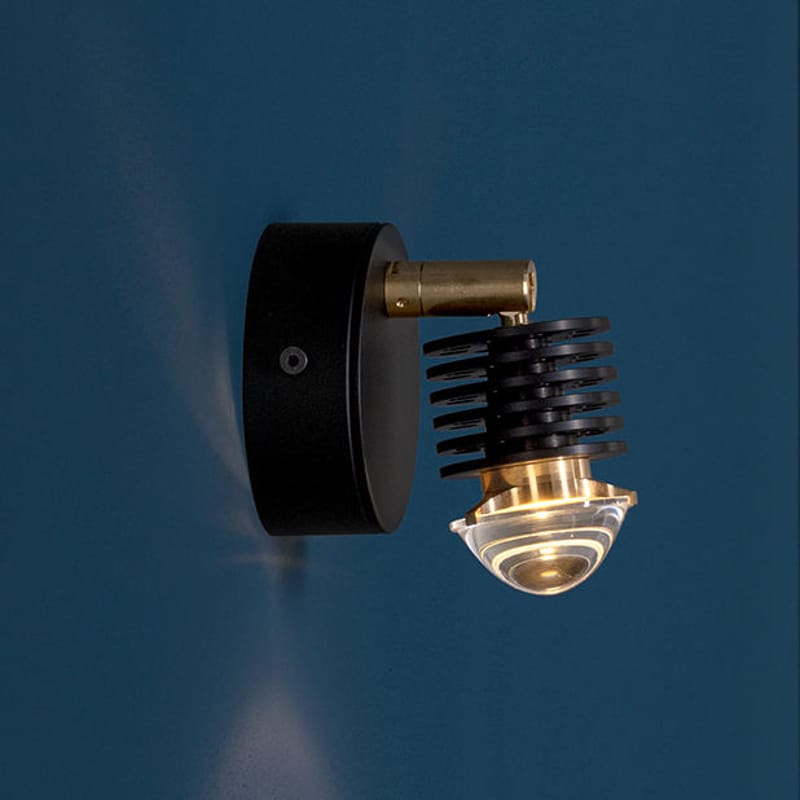 Luminaire - Appliques - Applique EC 301 métal noir / LED - Articulé - Catellani & Smith - Noir & laiton - Acier verni, Laiton, Verre