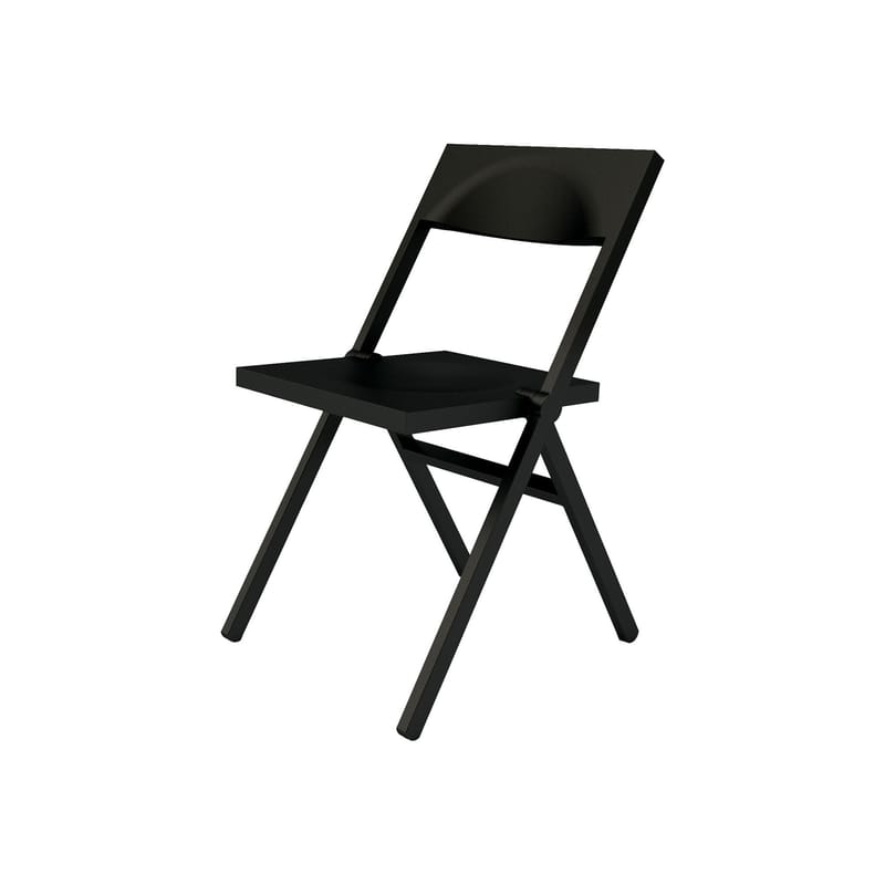 Mobilier - Chaises, fauteuils de salle à manger - Chaise pliante Piana plastique noir / David Chipperfield, 2011 - Alessi - Noir - Polypropylène chargé de fibre de verre