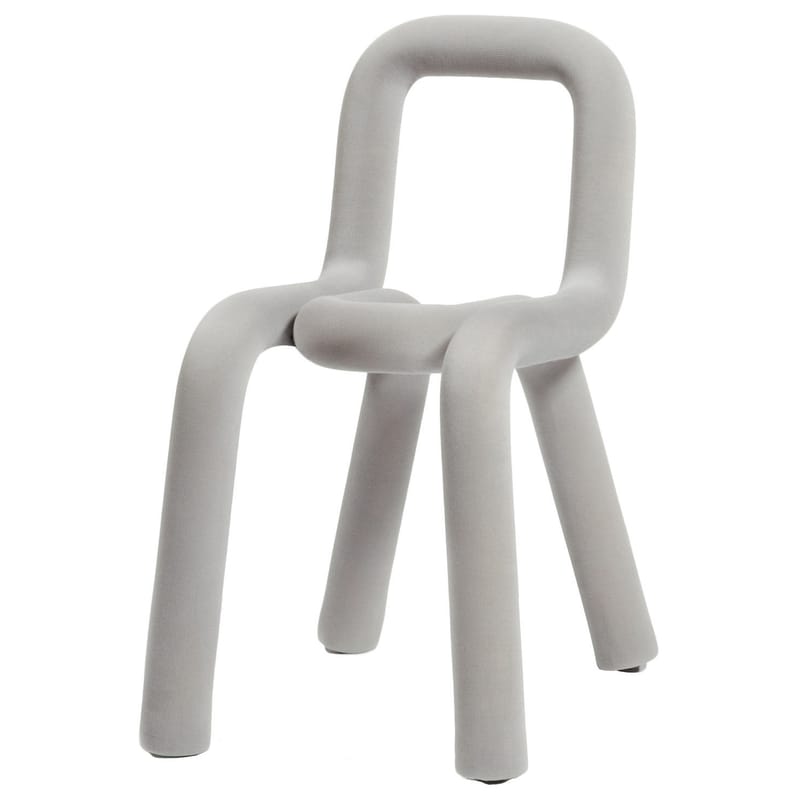 Mobilier - Chaises, fauteuils de salle à manger - Chaise rembourrée Bold - Moustache - Gris clair - Acier, Mousse, Tissu