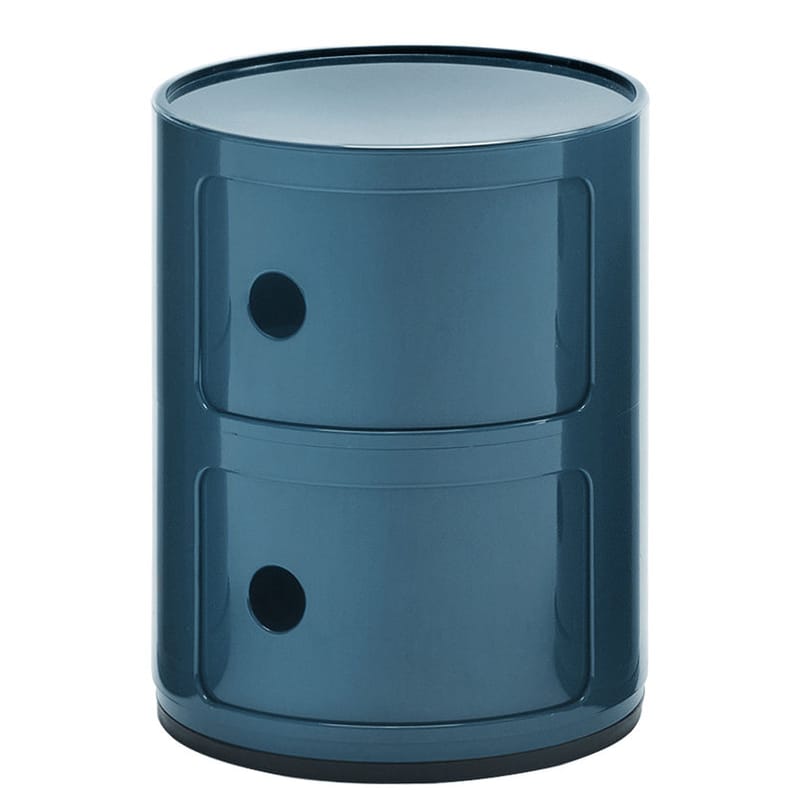 Furniture - Kids Furniture - Componibili Storage plastic material blue 2 drawers / H 40 cm - Kartell - Blue - ABS