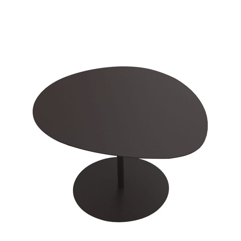 Mobilier - Tables basses - Table basse Galet n°3 OUTDOOR métal noir / 57 x 64 x H 37 cm - Matière Grise - Noir pailleté - Acier