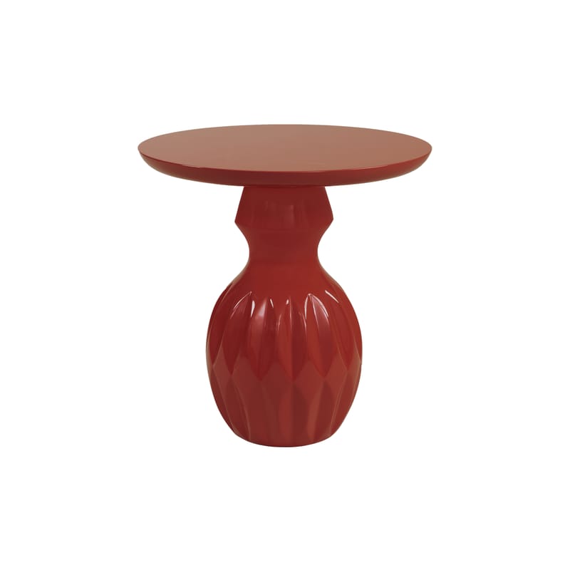 Mobilier - Tables basses - Table d’appoint Talia rouge / Ø 52 x H 50 cm - Fibre de verre - POPUS EDITIONS - Terracota - Fibre de verre laquée