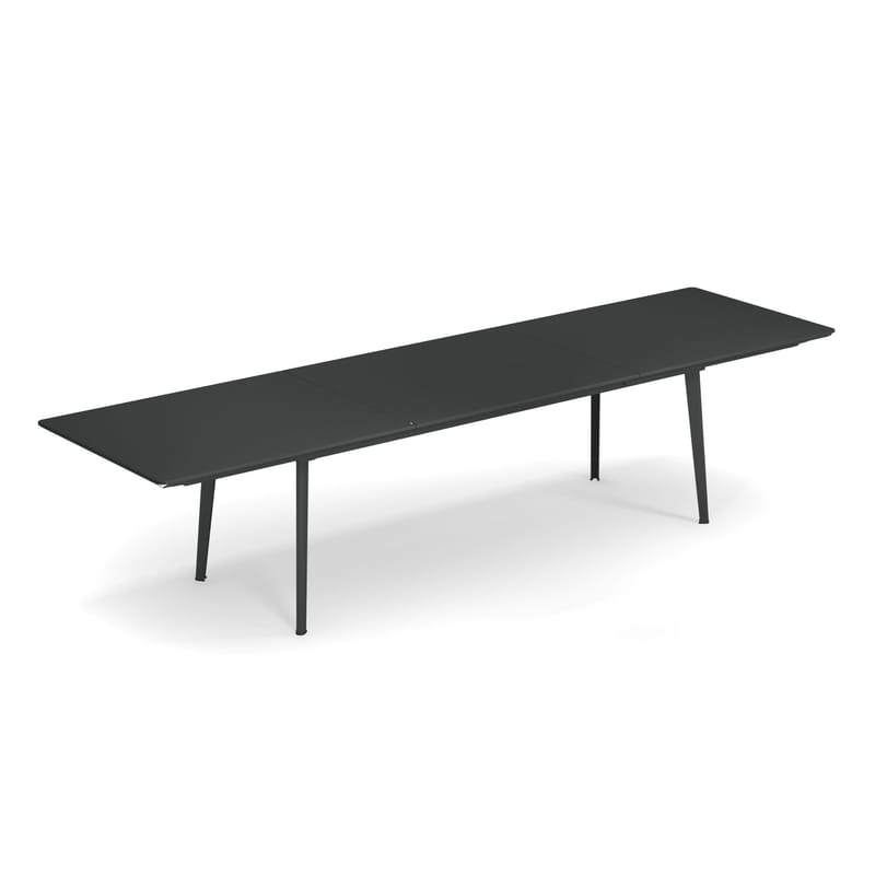 Outdoor - Tavoli  - Tavolo con prolunga Plus4 metallo / Acciaio - 220 a 330 cm - Emu - Ferro Vecchio - Acciaio verniciato