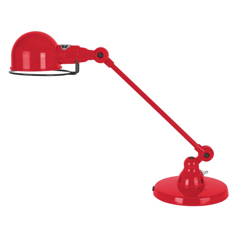 Dekoration - Für Kinder - Tischleuchte Signal metall rot / mit schwenkbarem Arm - L 40 cm - Jieldé - Rot-glänzend - rostfreier Stahl