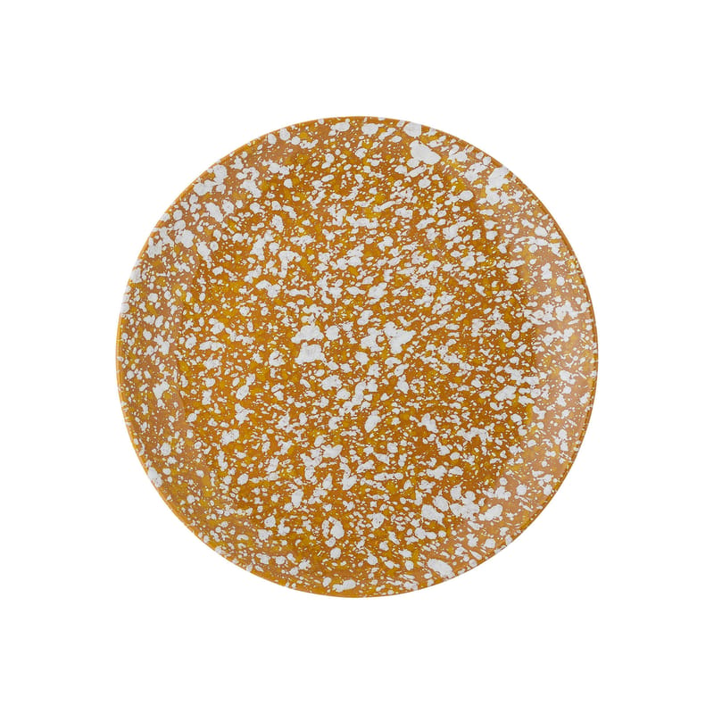 Dossiers - Les bonnes affaires - Assiette à dessert Carmel céramique jaune marron / Ø 21 cm - Grès - Bloomingville - Ocre / Moucheté blanc - Grès émaillé
