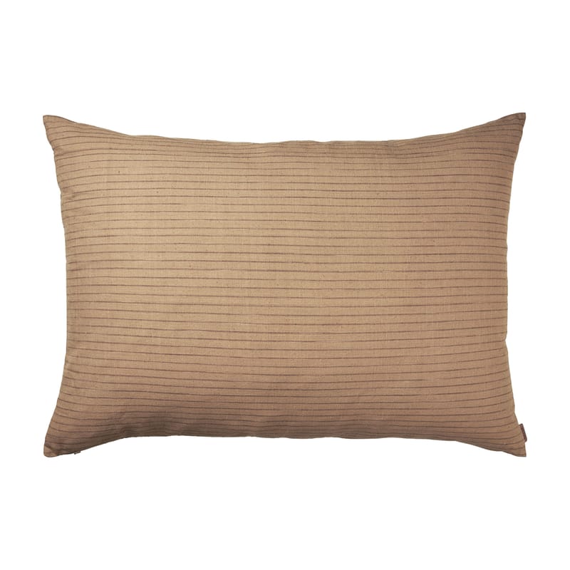 Décoration - Coussins - Coussin Brown Cotton tissu beige / 80 x 60 cm - Ferm Living - Lignes / Beige - Coton