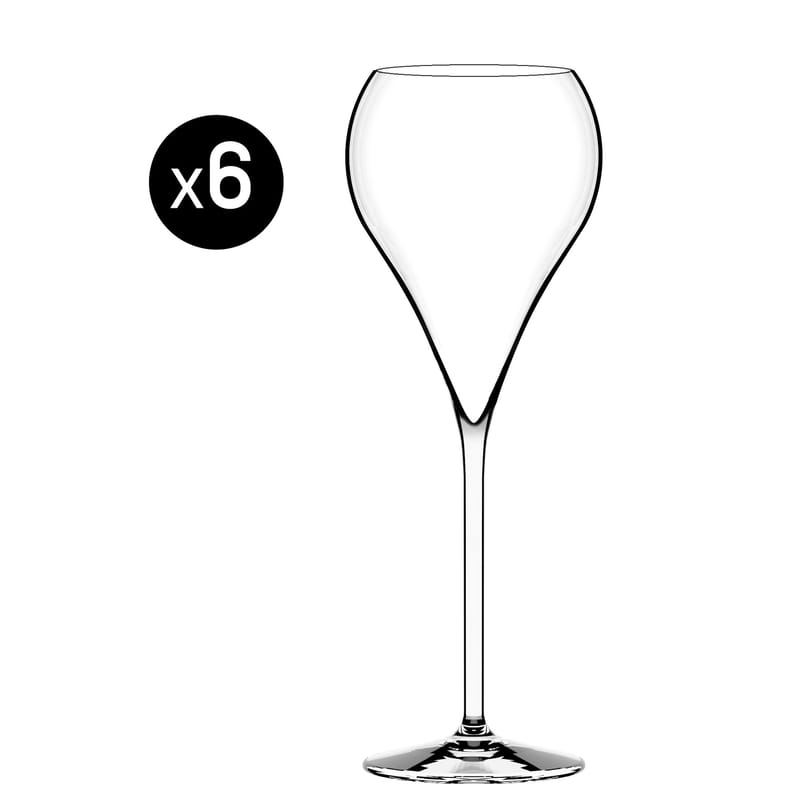 Table et cuisine - Verres  - Flûte à champagne Balloon verre transparent / Lot de 6 - 21 cl - Italesse - 21 cl - Transparent - Verre