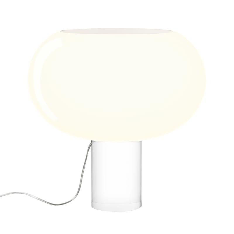 Luminaire - Lampes de table - Lampe de table Buds 2 verre blanc / Ø 41 x H 42 cm - Foscarini - Blanc / Pied transparent - PMMA, Verre soufflé