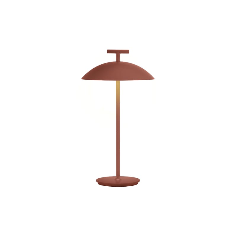 Luminaire - Luminaires d\'extérieur - Lampe extérieur sans fil rechargeable Mini Geen-A OUTDOOR métal rouge / H 36 cm - Kartell - Rouge brique - Acier