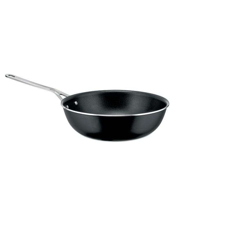 Table et cuisine - Plats et cuisson - Poêle haute Pots&Pans métal noir / Ø 28 cm - Tous feux dont induction - Alessi - Noir - Acier magnétique, Aluminium 100% recyclé