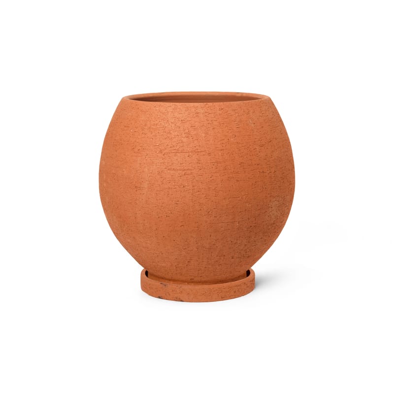 Jardin - Pots et plantes - Pot de fleurs Ando Large céramique orange / Ø 50 x H 50 cm - Avec soucoupe - Ferm Living - H 50 cm / Terracotta - Terracotta