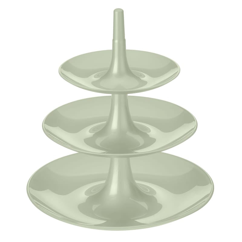Table et cuisine - Plateaux et plats de service - Serviteur Babell plastique vert / Ø 31,4 x H 34 cm - Koziol - Vert eucalyptus - PMMA