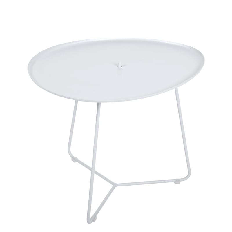 Mobilier - Tables basses - Table basse Cocotte métal blanc / L 55 x H 43,5 cm - Plateau amovible - Fermob - Blanc coton - Acier peint