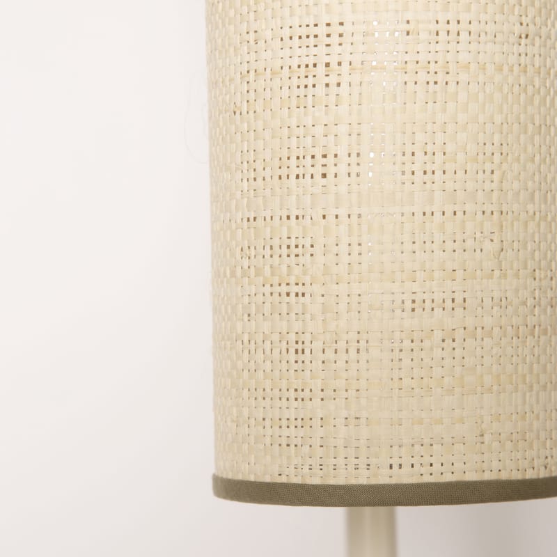 Cane white table outlet lamp