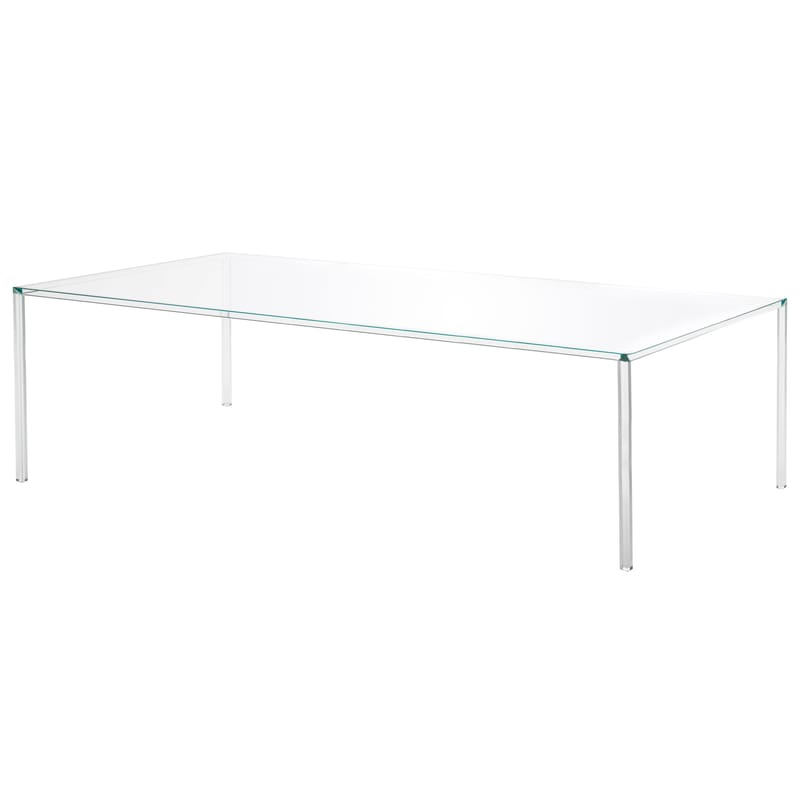 Mobilier - Tables - Table rectangulaire Luminous verre transparent / 220 x 90 cm - Glas Italia - Cristal transparent - Verre