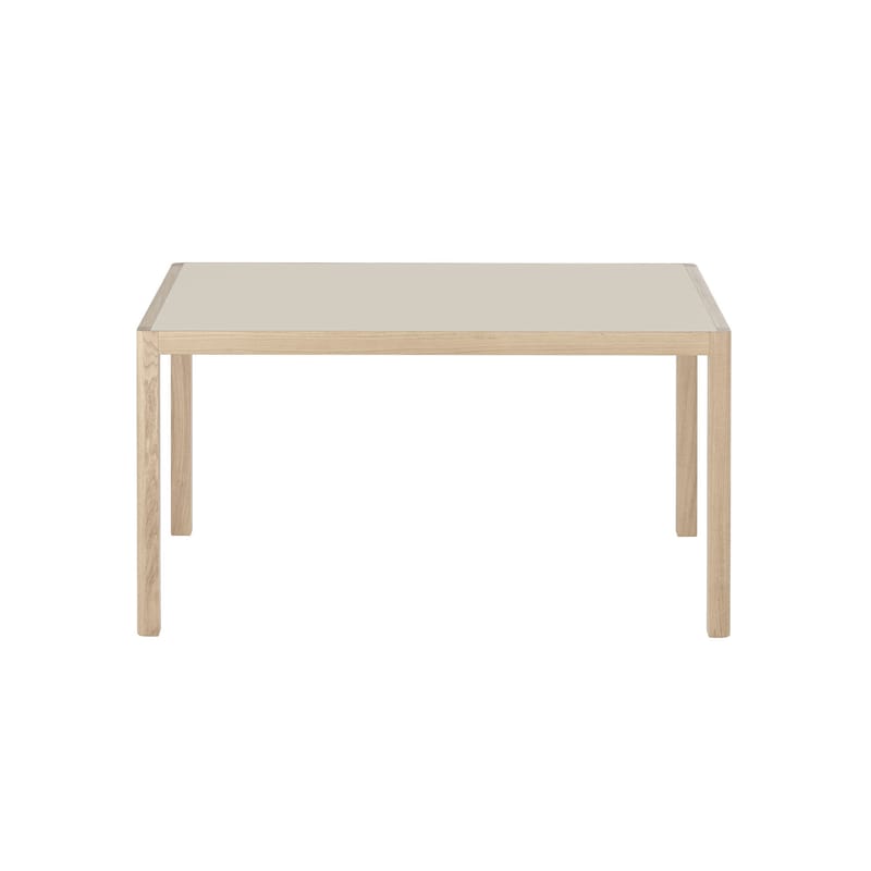 Mobilier - Bureaux - Table rectangulaire Workshop plastique bois gris / Linoleum - 140 x 92 cm - Muuto - Linoleum gris / Pieds chêne - Chêne massif, Linoléum