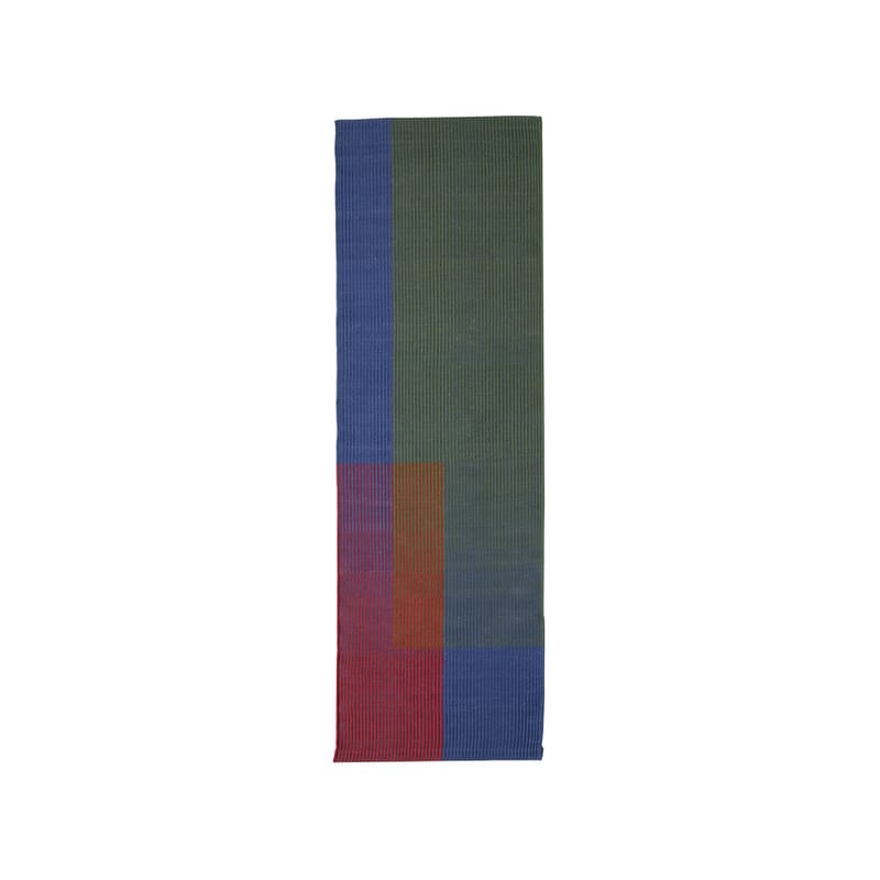 Décoration - Tapis - Tapis Haze 2 vert / 80 x 240 cm - Nanimarquina - Haze 2 / Vert, rouge, bleu - Laine de Nouvelle-Zélande, Laine italienne