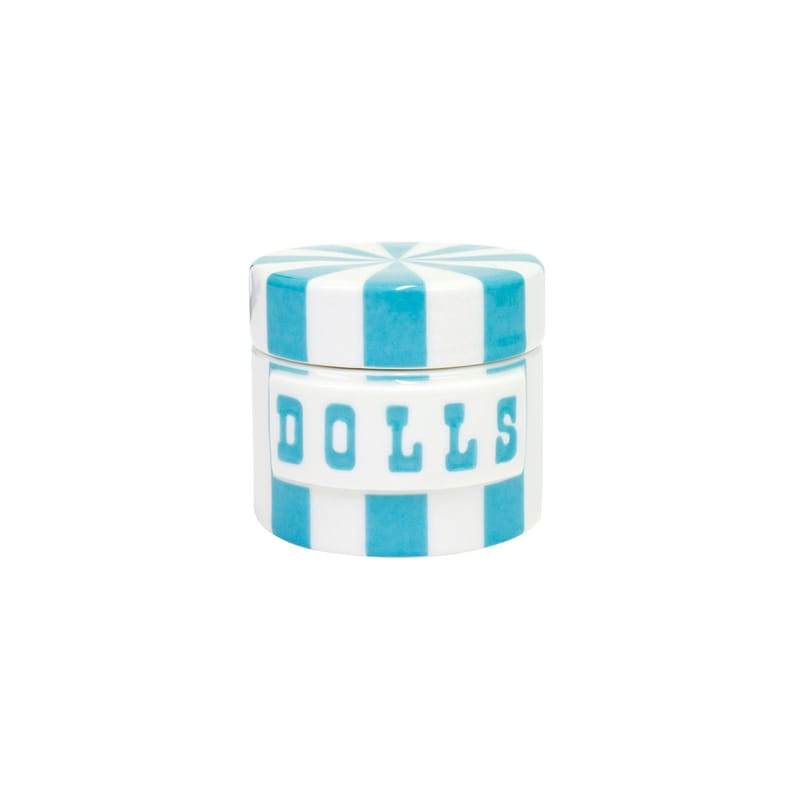 Table et cuisine - Boîtes et conservation - Boîte Vice - DOOLS céramique bleu / Ø 5,5 x H 5 cm - Jonathan Adler - Bleu clair / DOLLS - Porcelaine