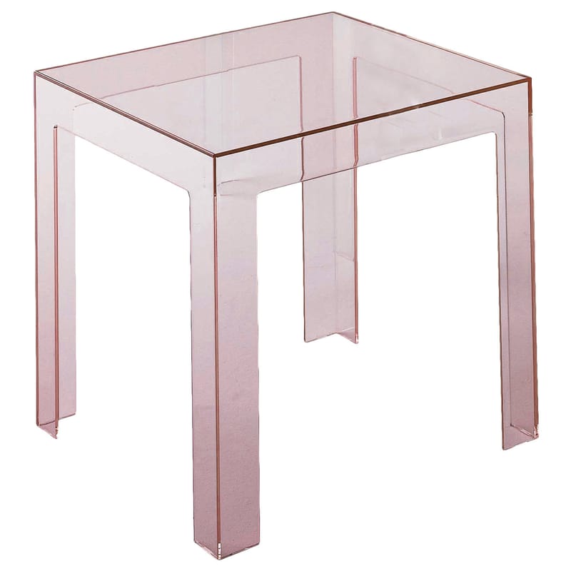 Furniture - Coffee Tables - Jolly End table plastic material pink - Kartell - Transparent pink - Polycarbonate
