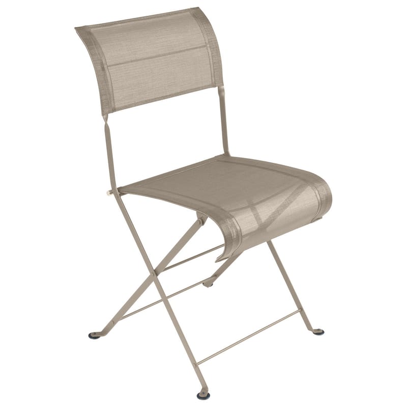Möbel - Stühle  - Klappstuhl Dune textil beige / Textilbespannung - Fermob - Muskat - lackierter Stahl, Polyester-Gewebe