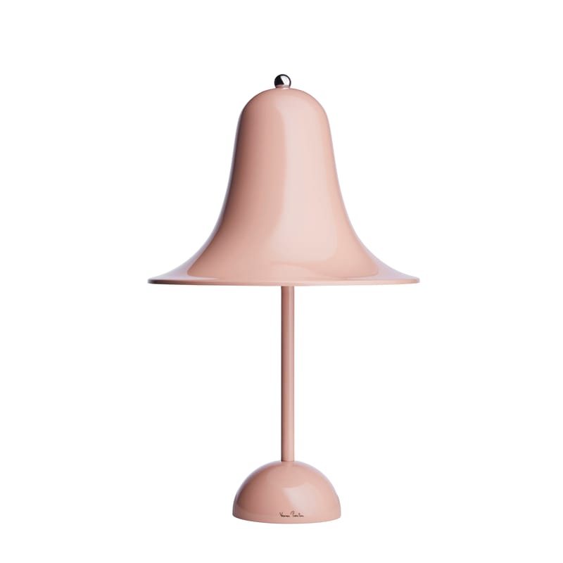 Décoration - Pour les enfants - Lampe de table Pantop métal rose / Ø 23 cm - Verner Panton (1980) - Verpan - Vieux rose (brillant) - Métal peint