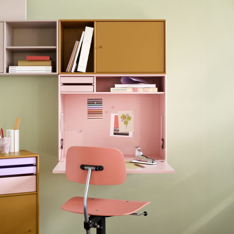 Secrétaire mural Studio bois rose / L 69,6 x H 58,2 cm - MONTANA