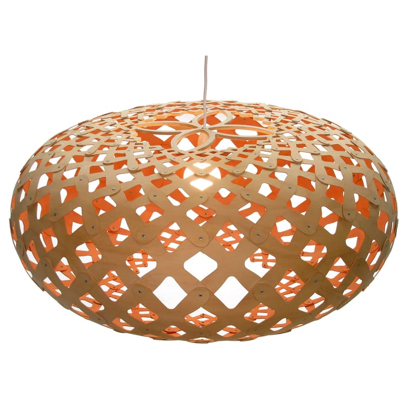 Luminaire - Suspensions - Suspension Kina orange bois naturel / Ø 80 cm - Bicolore - David Trubridge - Orange / bambou naturel - Bambou