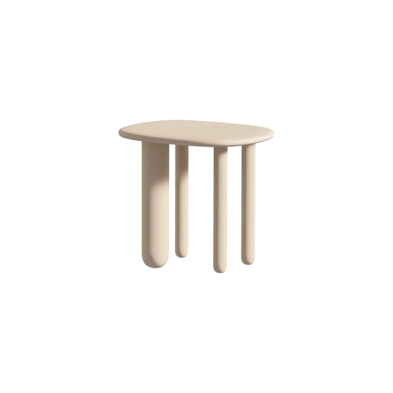 Mobilier - Tables basses - Table d\'appoint Tottori bois beige / 4 pieds - 54 x 44 x H 50 cm - Driade - Crème - Bois massif laqué, MDF laqué