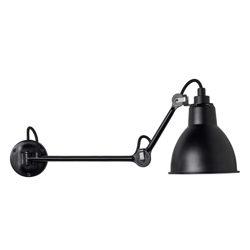 Luminaire - Appliques - Applique N°204 L40 métal noir / Lampe Gras - DCW éditions - Noir satiné - Acier, Aluminium