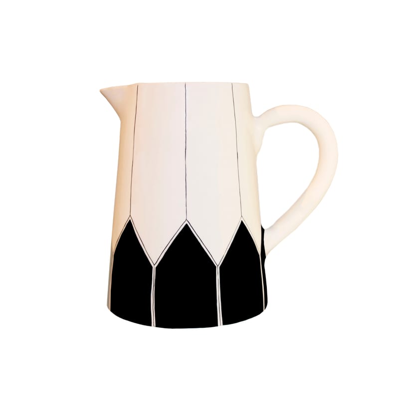 Tableware - Water Carafes & Wine Decanters - Daria Carafe ceramic black / Hand-painted ceramic - Maison Sarah Lavoine - Black - Glazed ceramic