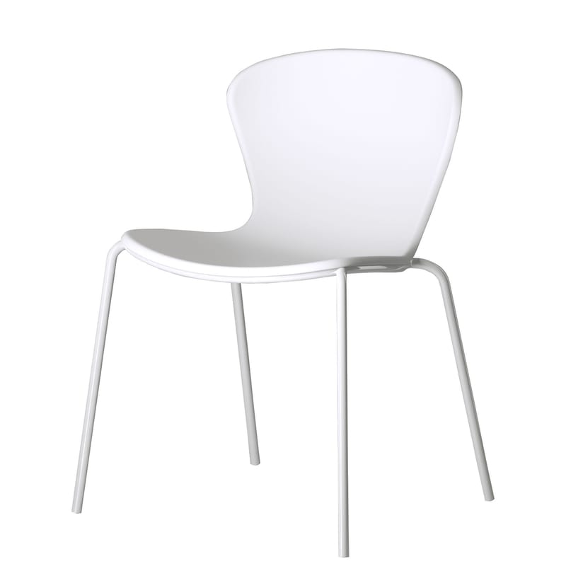 Mobilier - Chaises, fauteuils de salle à manger - Chaise empilable Solea plastique blanc - Serralunga - Blanc - Acier peint, Polypropylène