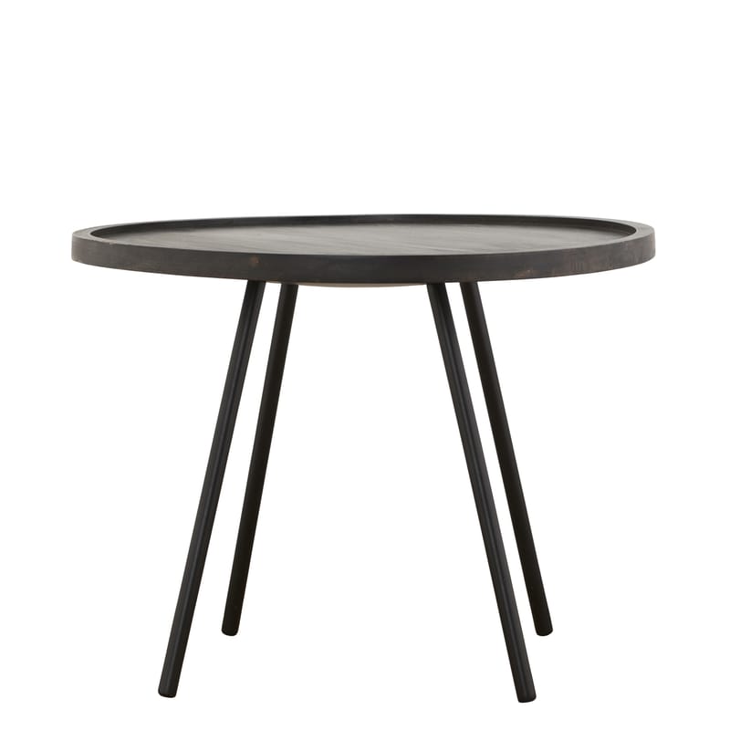 Furniture - Coffee Tables - Juco Coffee table wood black Ø 60 x H 45 cm - House Doctor - Black / Black legs - Painted iron, Tinted mango wood