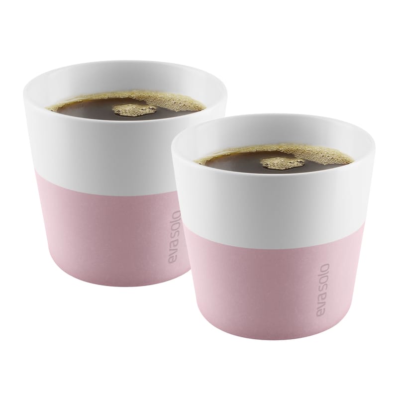 Table et cuisine - Tasses et mugs - Gobelet Lungo céramique rose / Set de 2 - 230 ml - Eva Solo - Rose quartz - Porcelaine, Silicone